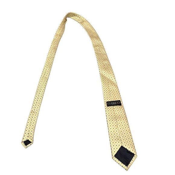 Clericci Spring Colors Striped Neck Tie Blue Yellow Colorful Polyester Bright - Picture 6 of 8